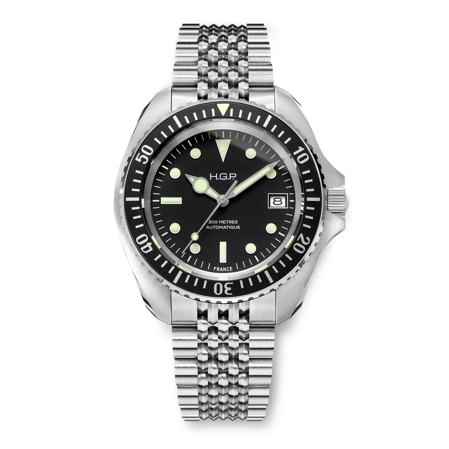 H.G.P. Diver 200M Automatic nero orologio automatico gomma verde