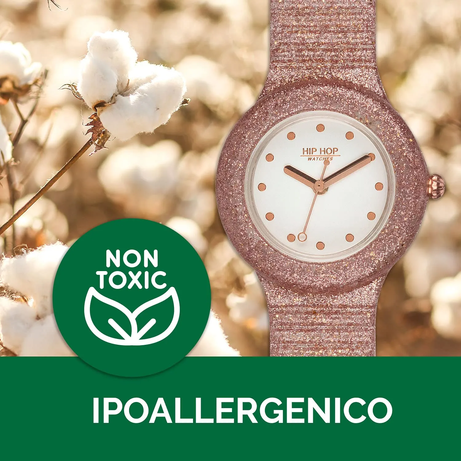 Hip Hop Sparkling Mania orologio donna glitter rose gold