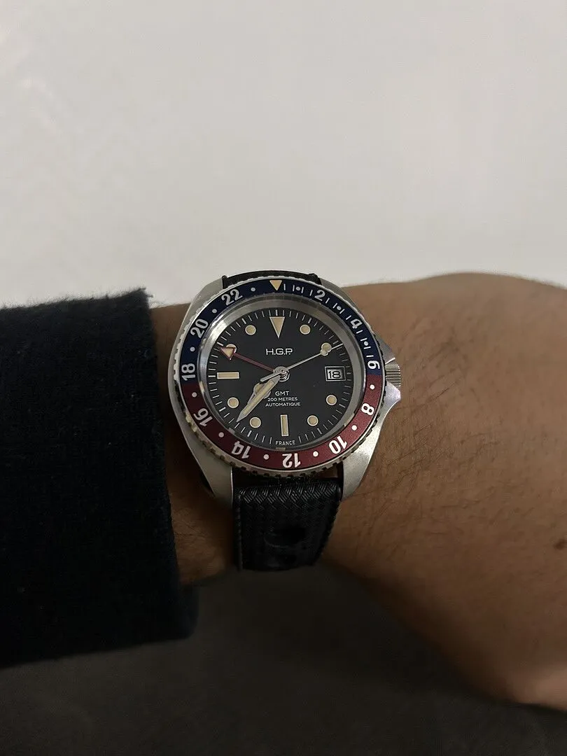H.G.P. Diver 200M GMT Automatic orologio Coke gomma nera
