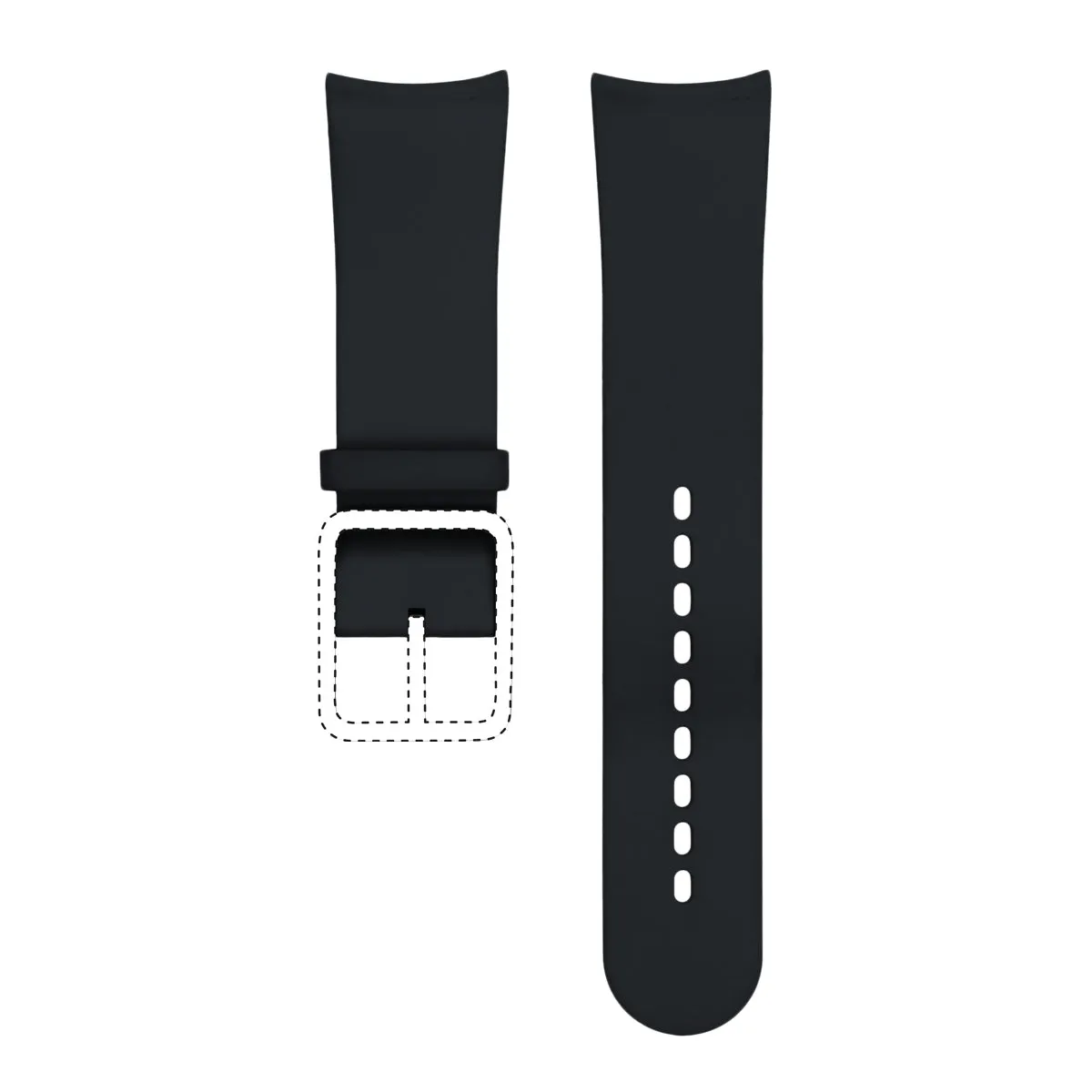 Ressence Type 2 cinturino gomma nero-blu-verde 22-20 mm