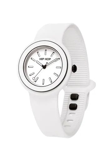 Hip Hop Hero.Dot Bezel orologio donna bianco 34 mm silicone