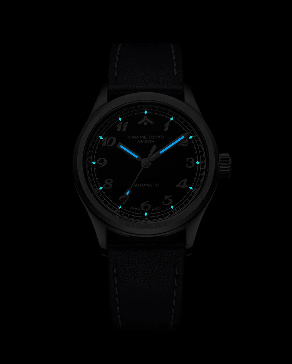 Kiwame Tokyo Mune Kurotsuki orologio nero field 38mm