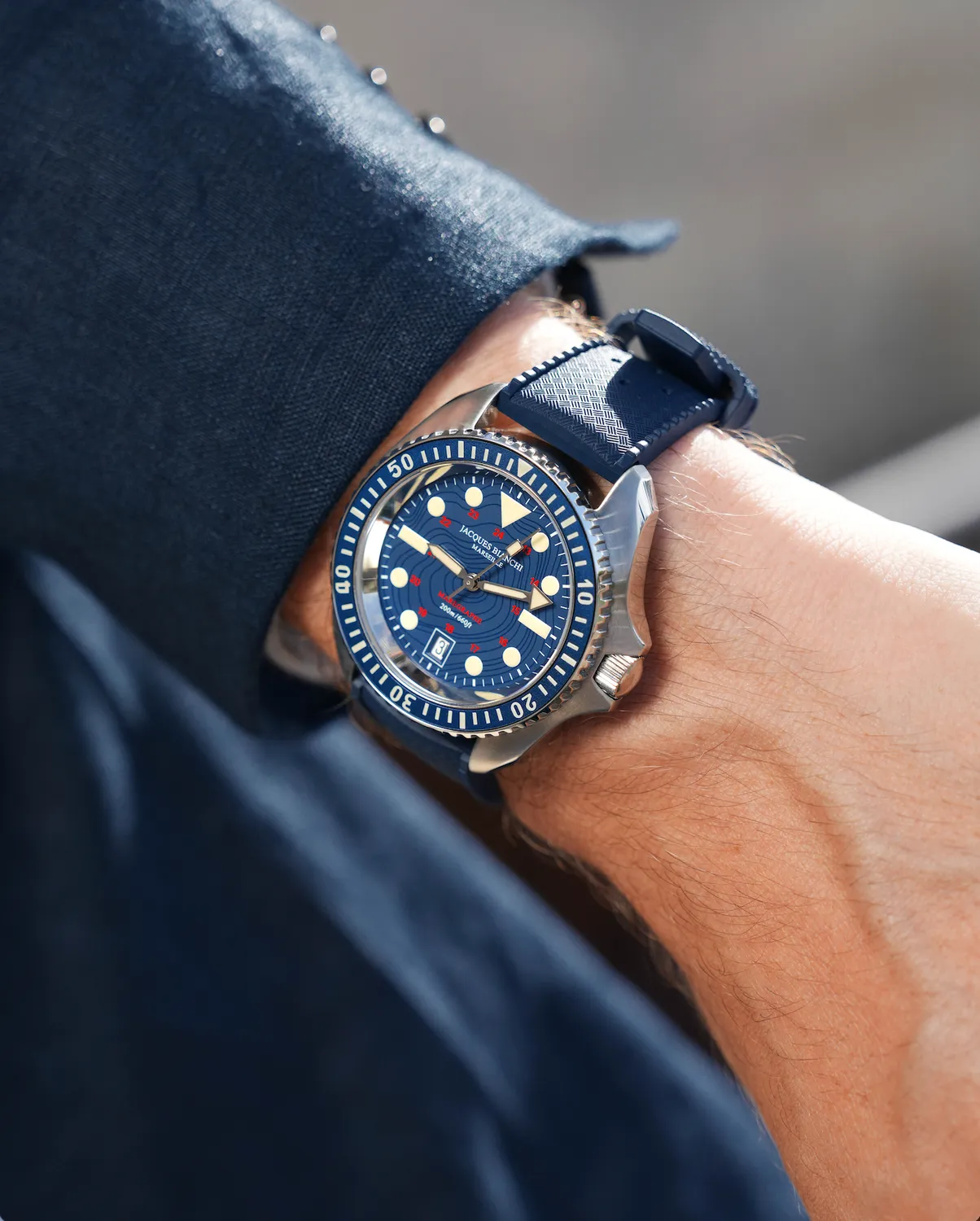 Jacques Bianchi JB200 Marégraphe orologio automatico blu