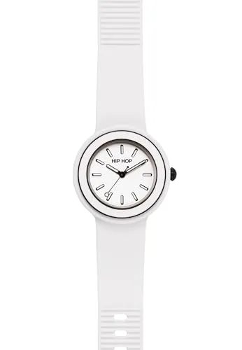 Hip Hop Hero.Dot Bezel orologio donna bianco 34 mm silicone
