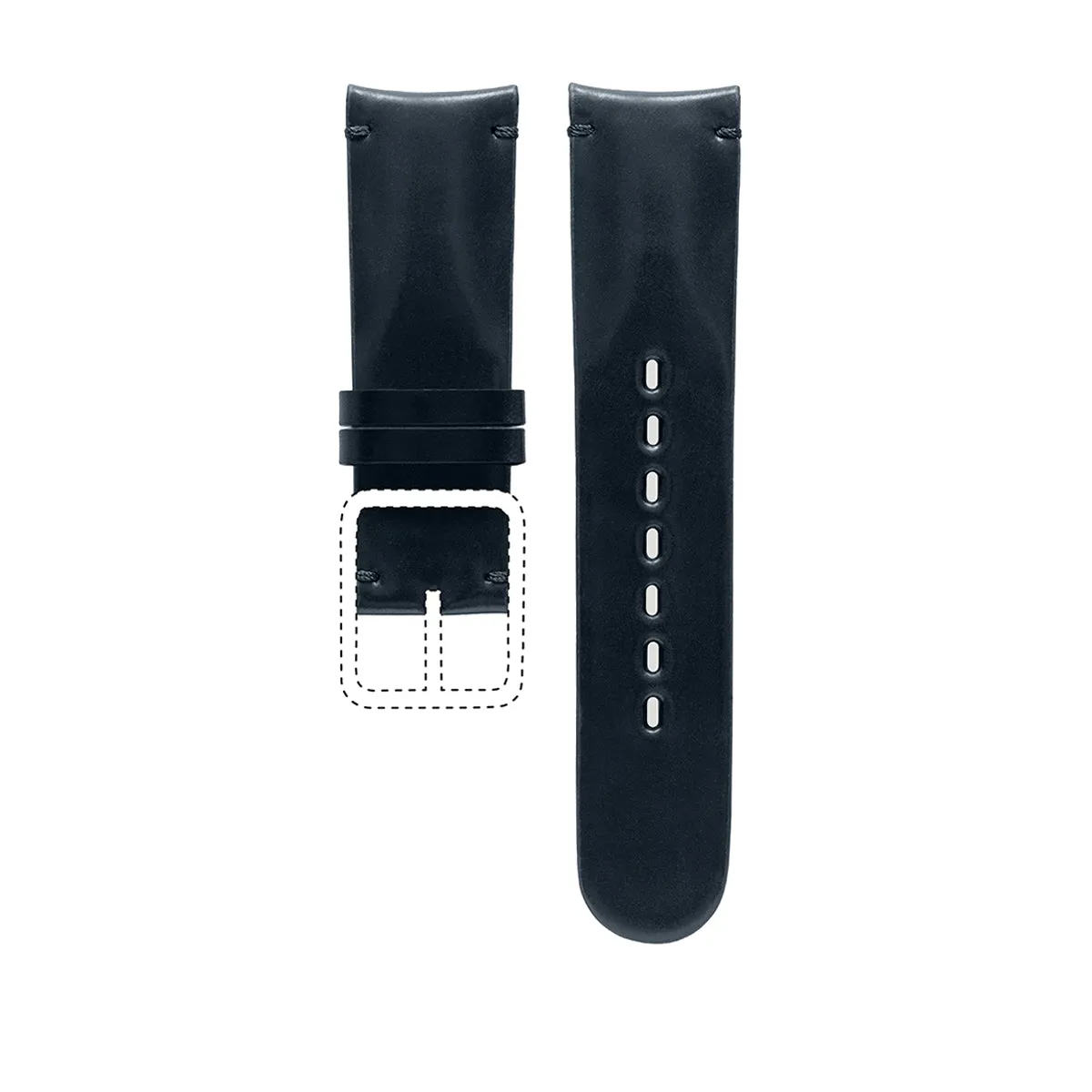 Ressence TYPE 5 cinturino pelle nero lucido 24 mm