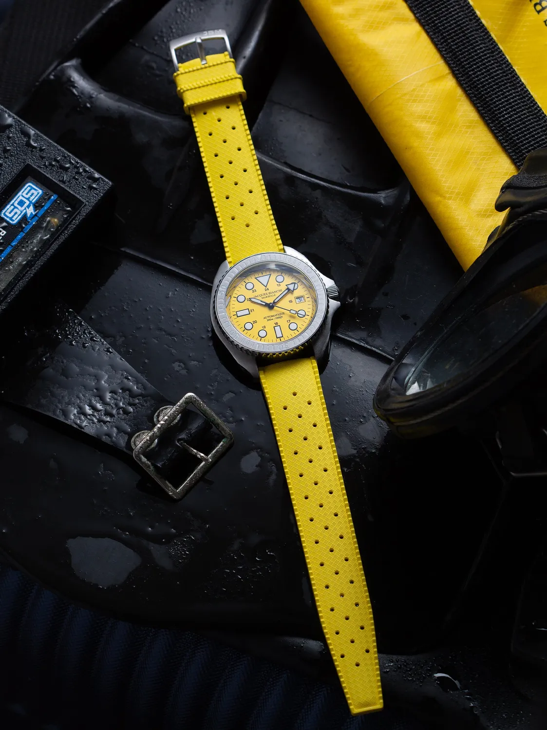 Jacques Bianchi JB200 bracciale gomma Tropic giallo 20mm