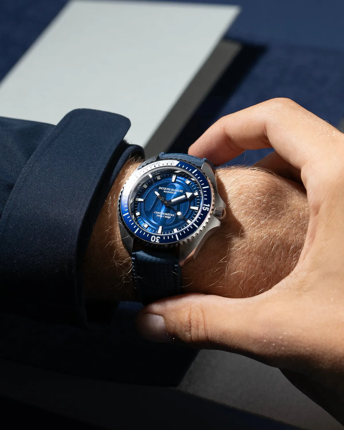 Jacques Bianchi OM200 orologio da polso blu ufficiale OM