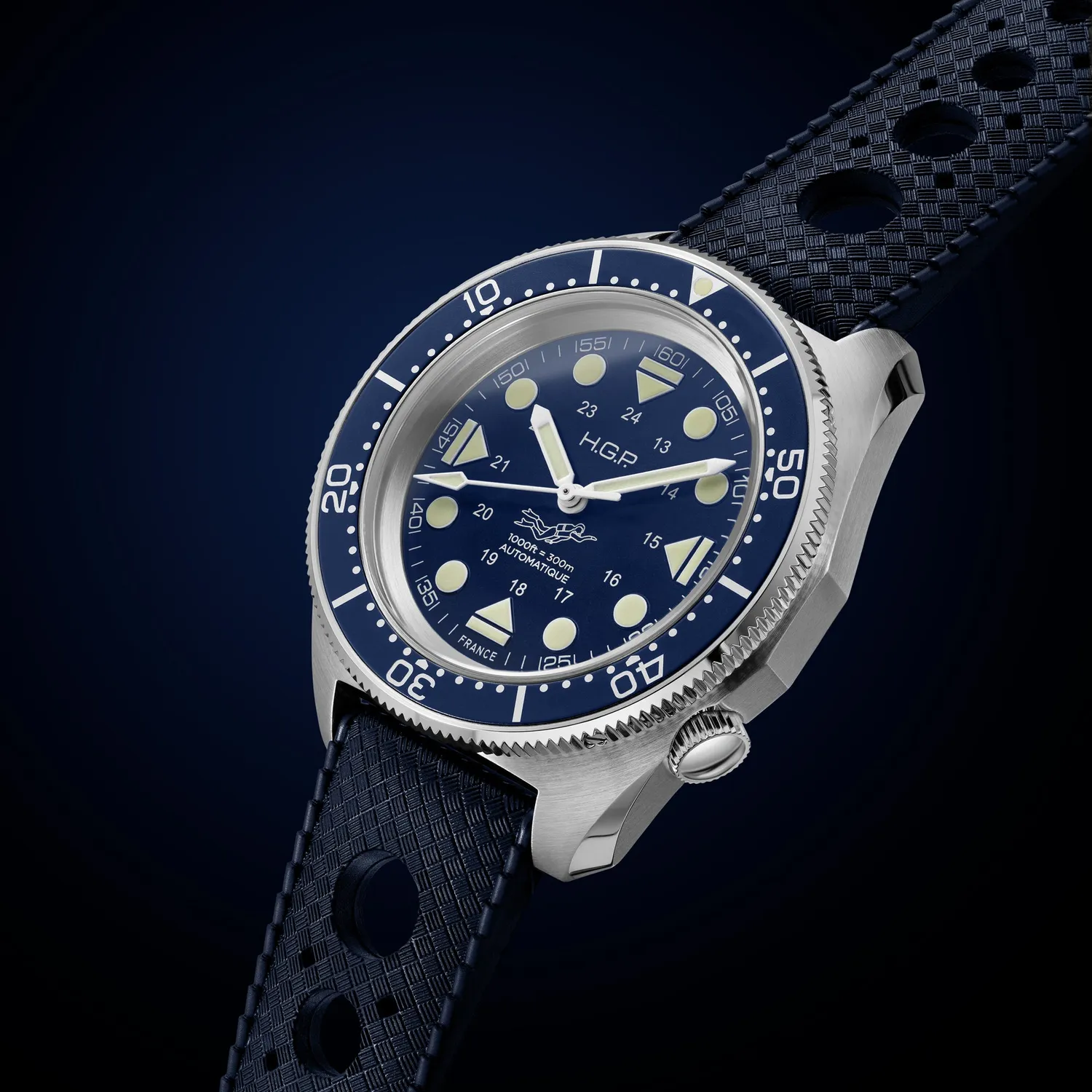 H.G.P. Diver 300M Automatic Commando orologio diver blu acciaio