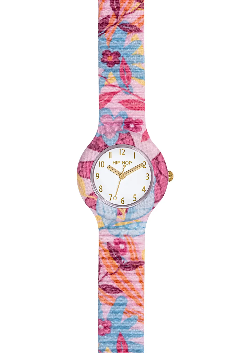 Hip Hop Clori orologio donna rosa fiori silicone 32 mm