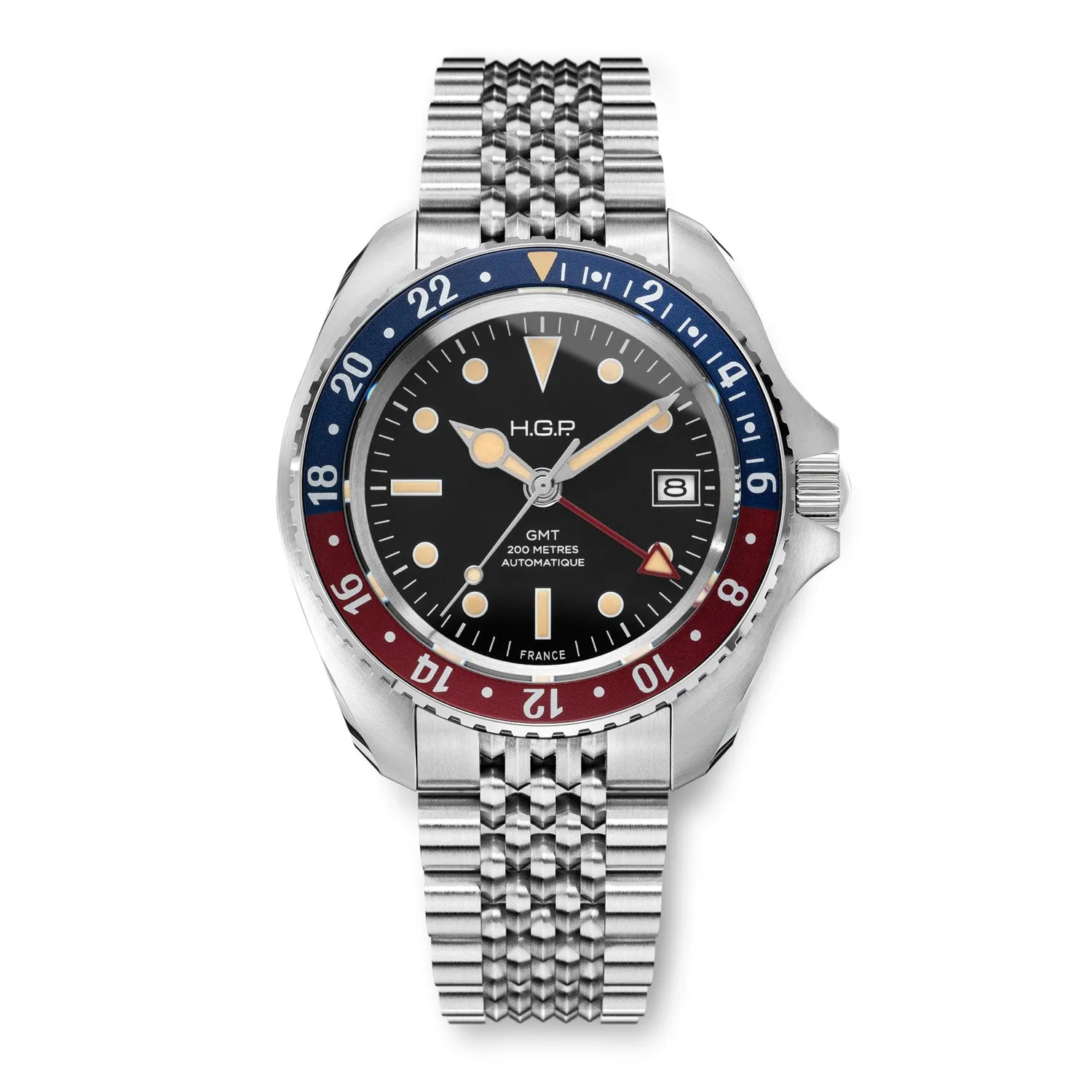 H.G.P. Diver 200M GMT Automatic orologio Pepsi gomma nera