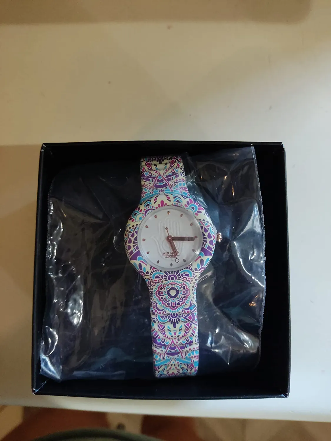 Hip Hop Mandala HWU1040 orologio donna blu-rosso silicone