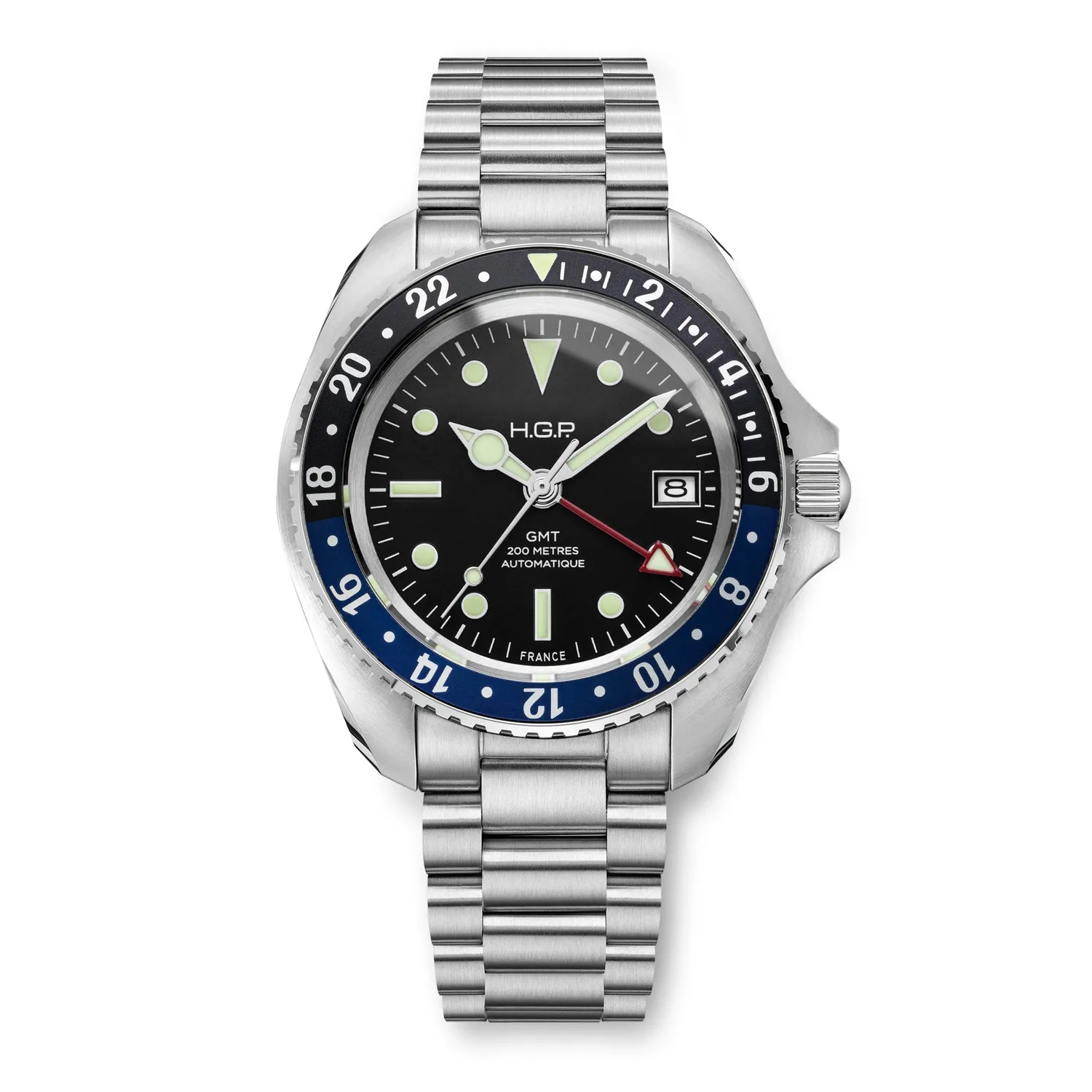 H.G.P. Diver 200M GMT Automatic orologio Batman gomma nera