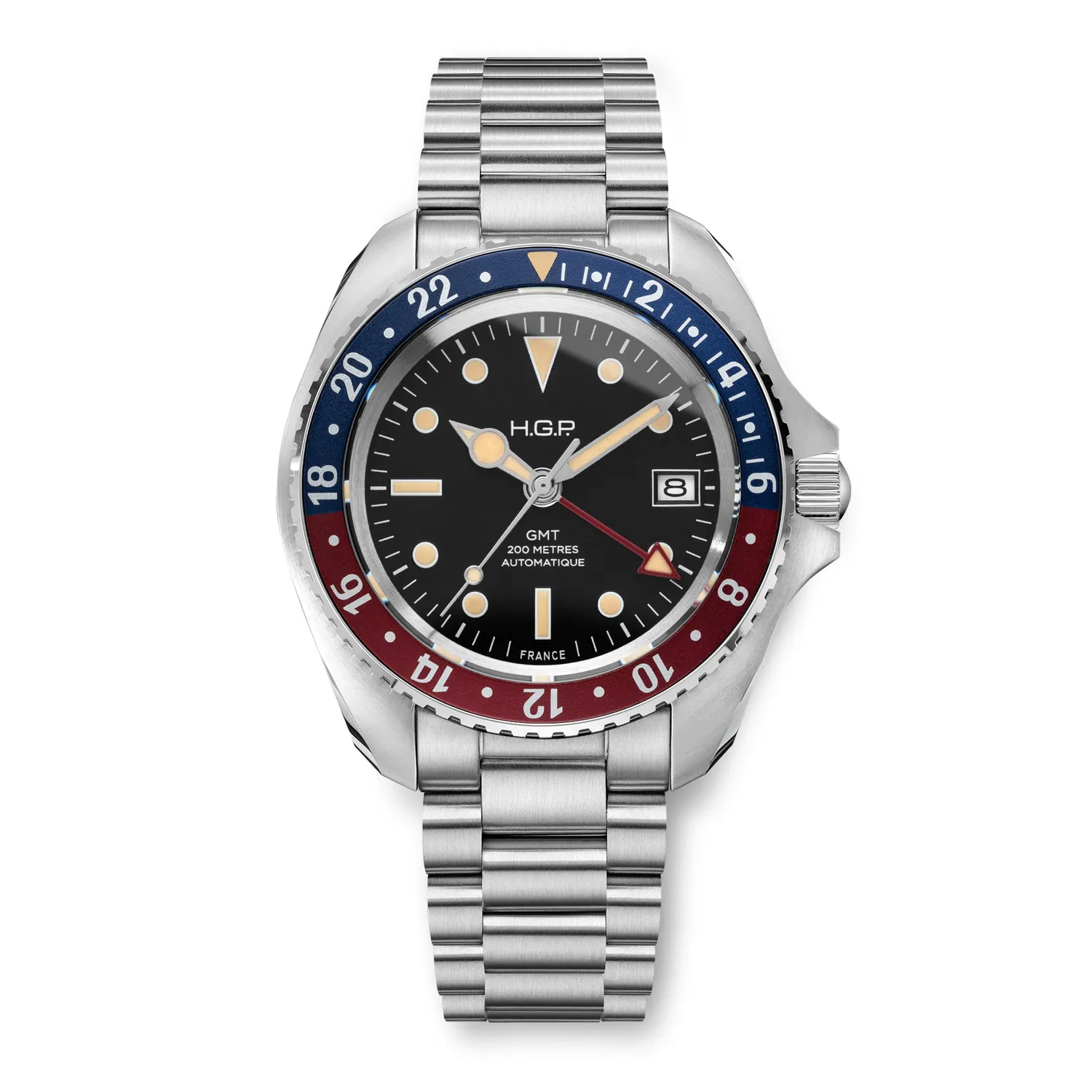 H.G.P. Diver 200M GMT Automatic orologio Pepsi gomma nera