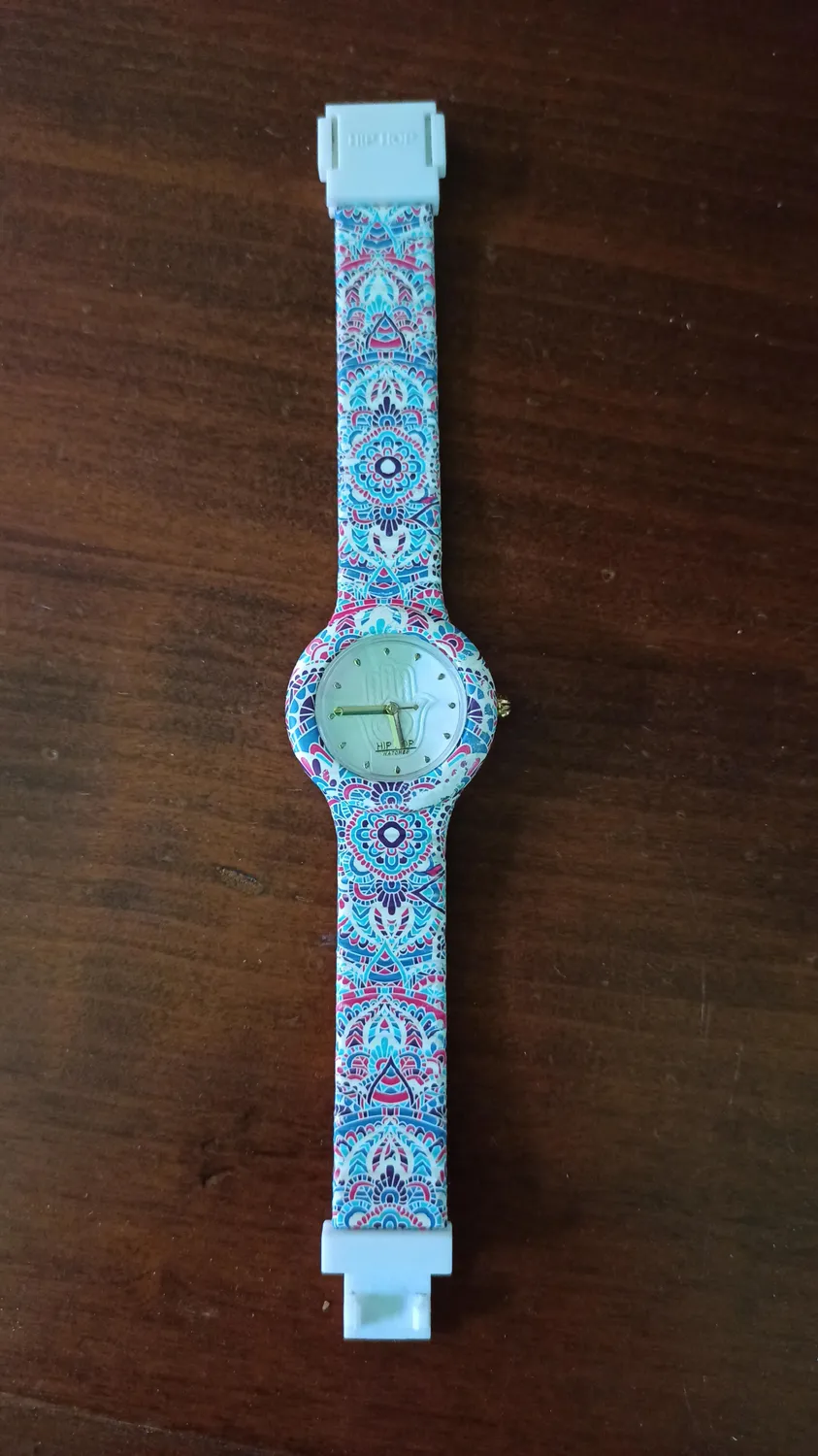 Hip Hop Mandala HWU1040 orologio donna blu-rosso silicone