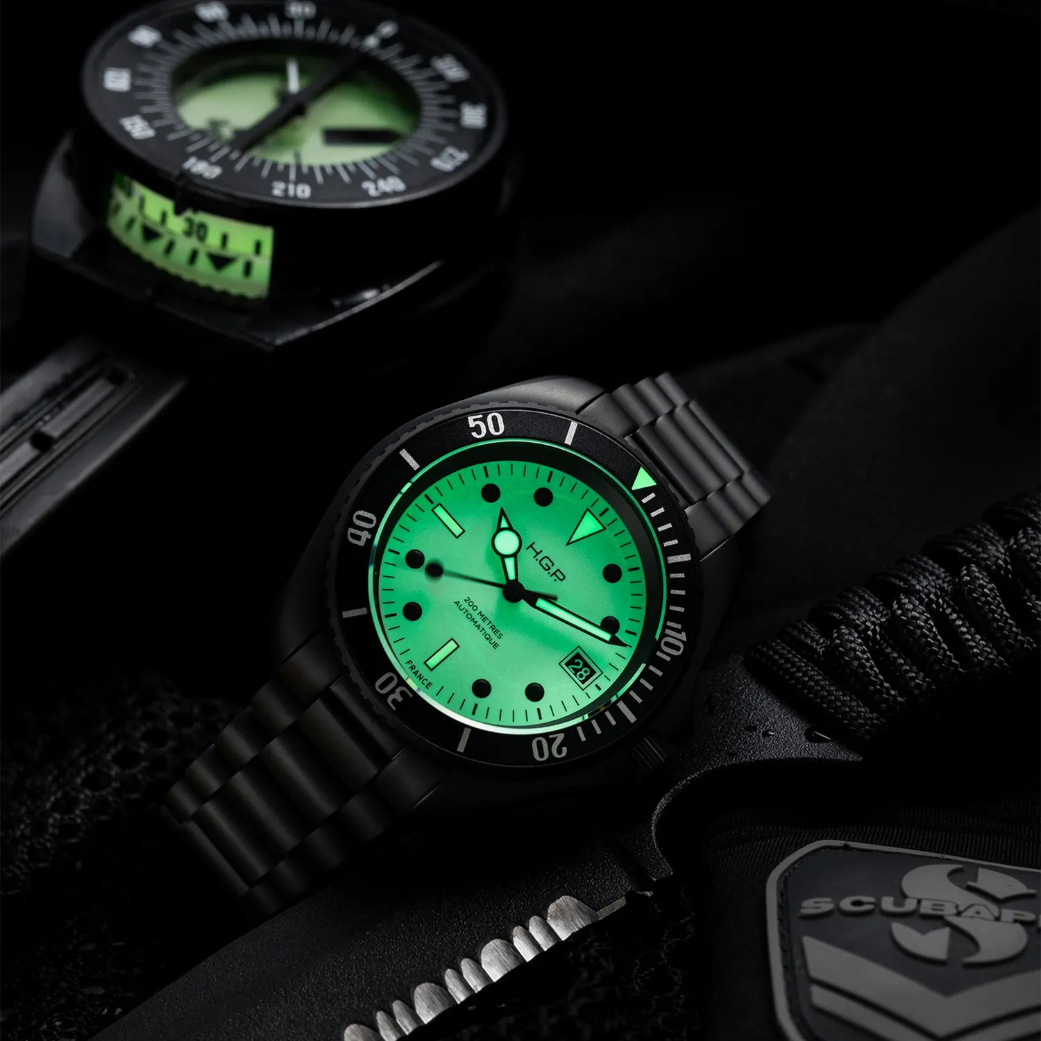 H.G.P. Night Diver ND2A orologio automatico PVD nero 200M