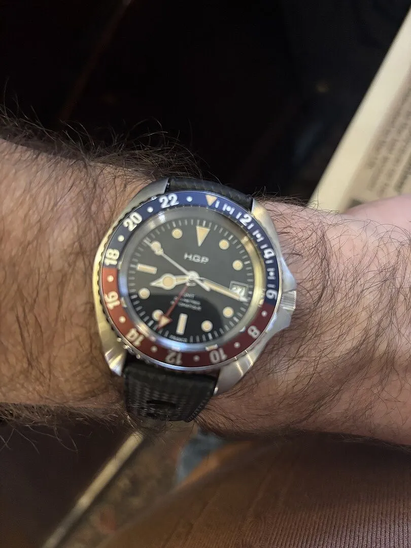 H.G.P. Diver 200M GMT Automatic orologio Coke gomma nera