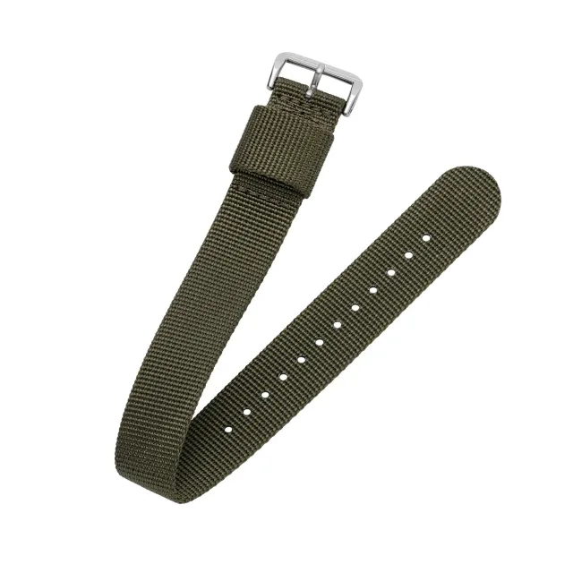 H.G.P. Cinturino nylon verde 20 mm fibbia acciaio