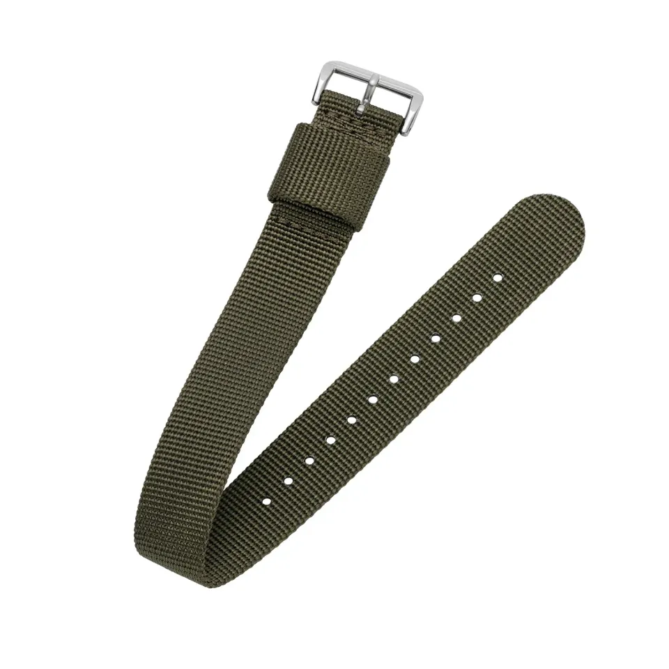H.G.P. Cinturino nylon verde 20 mm fibbia acciaio