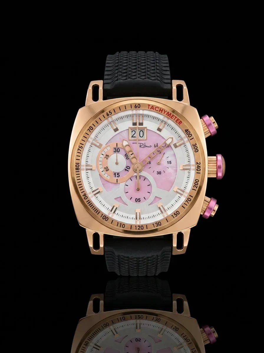 Ritmo Mundo Racer Art Deco orologio oro rosa 44mm