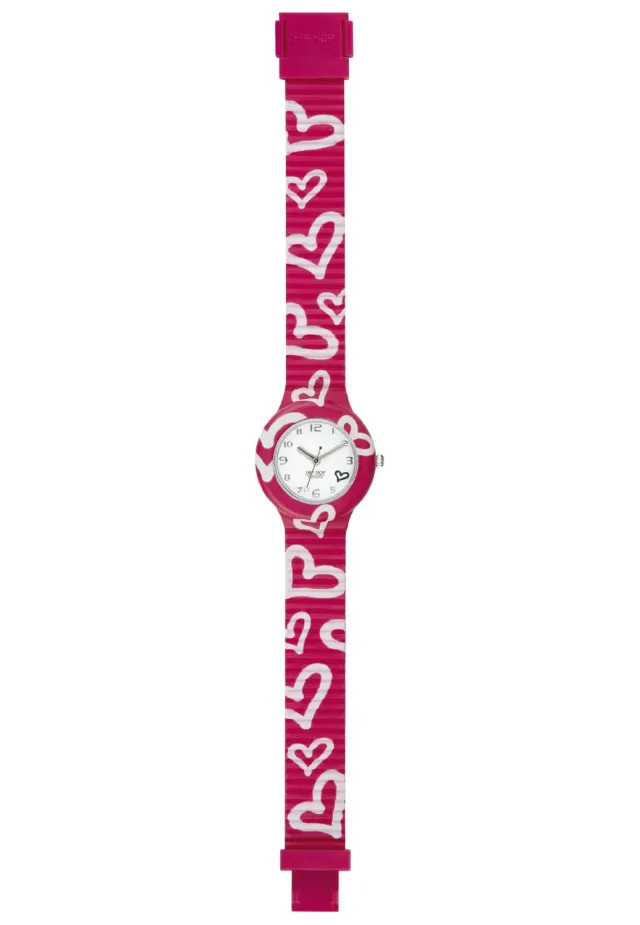 Hip Hop Be Loved orologio donna silicone nero cuori 32mm
