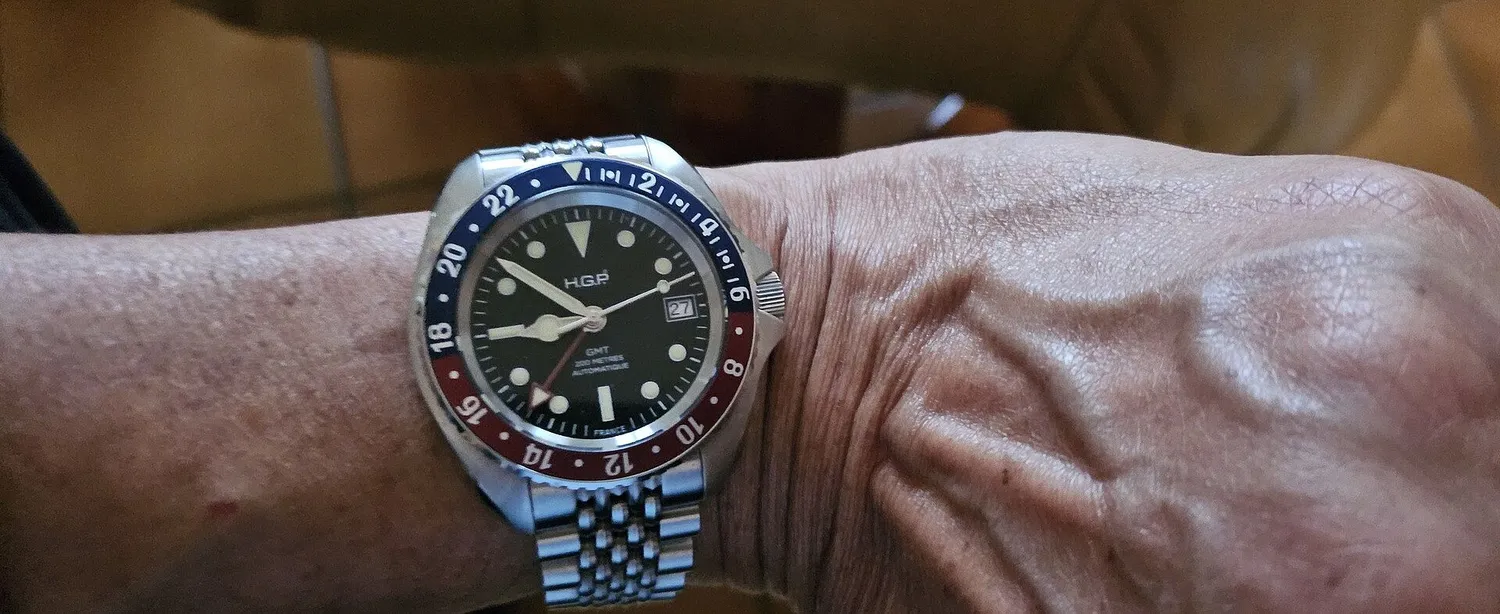 H.G.P. Diver 200M GMT Automatic orologio Coke gomma nera