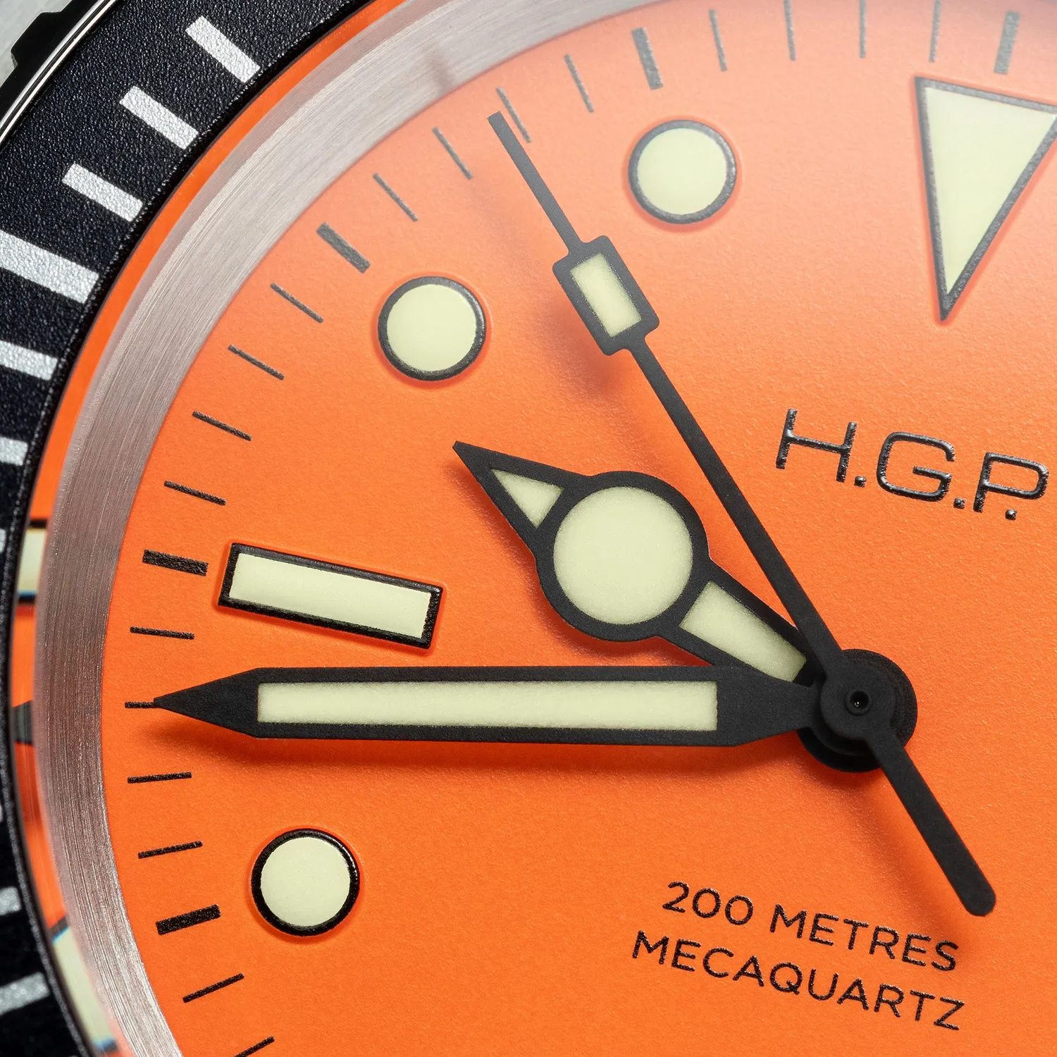 H.G.P. Diver 200M Mecaquartz orologio subacqueo arancione 200m