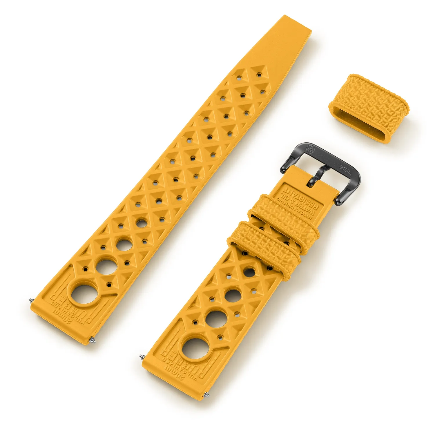 H.G.P. Tropic Rally cinturino giallo 20 mm acciaio