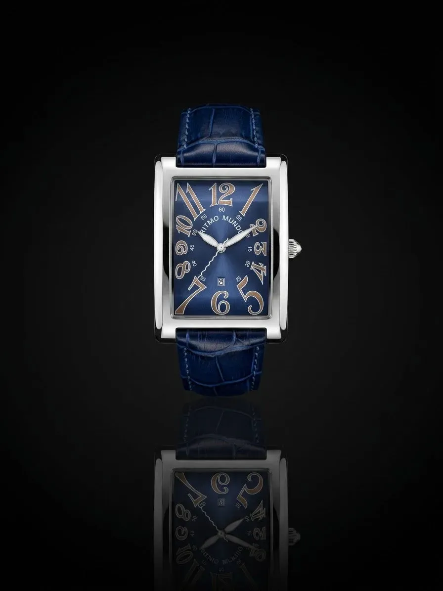 Ritmo Mundo Piccolo Data 2622-26 orologio blu 29x42mm