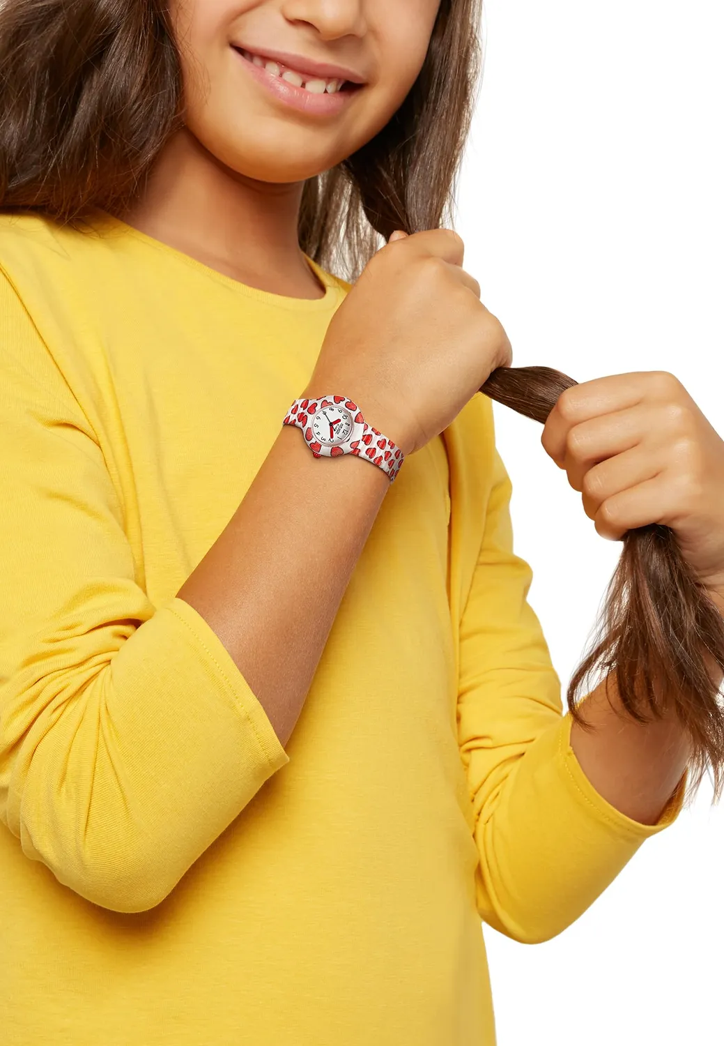 Hip Hop Happy Love orologio bambina silicone bianco cuoricini