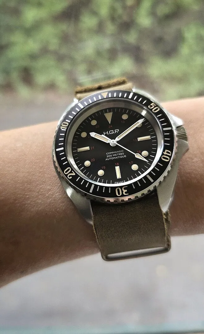 H.G.P. Diver 200M Automatic blu orologio subacqueo gomma blu