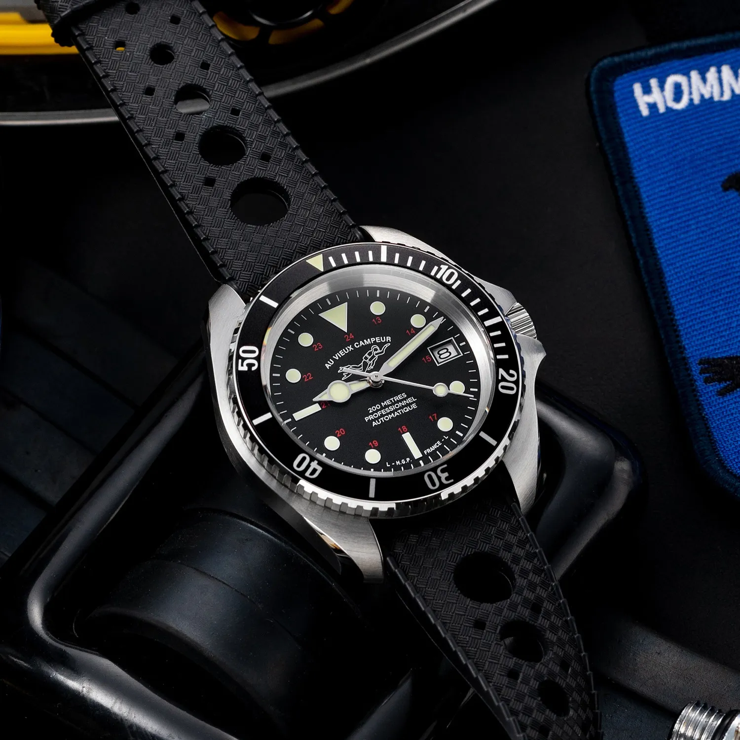 H.G.P. Diver 200M Automatic Au Vieux Campeur orologio Tropic nero