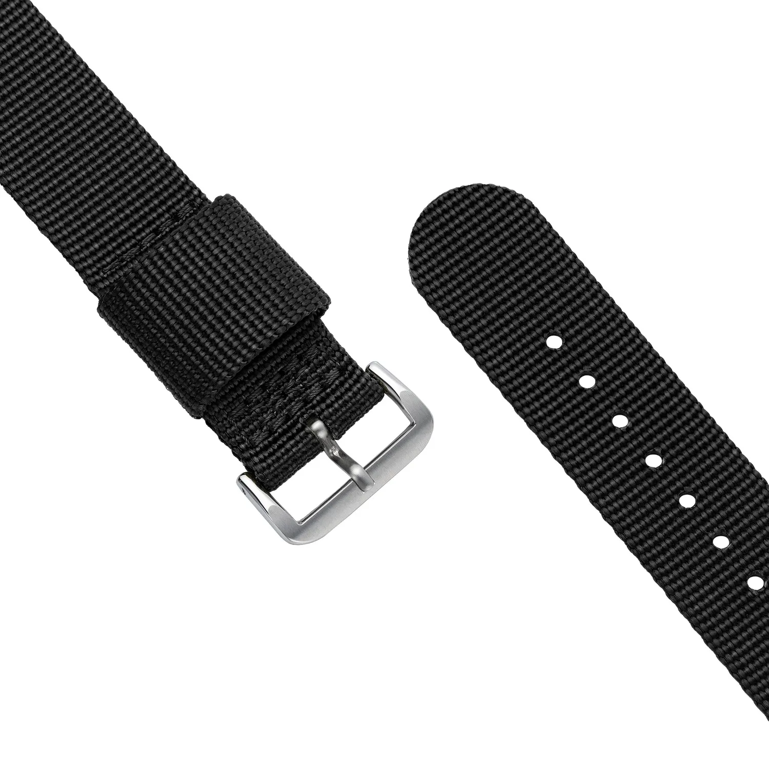 H.G.P. cinturino nylon nero 20 mm fibbia acciaio