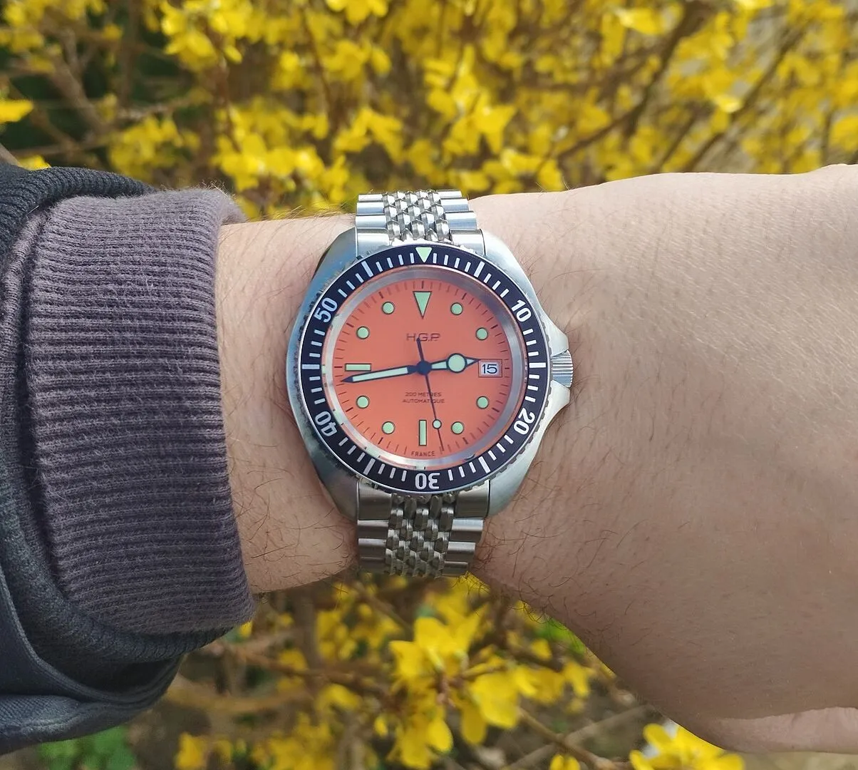 H.G.P. Diver 200M Automatic blu orologio subacqueo gomma blu
