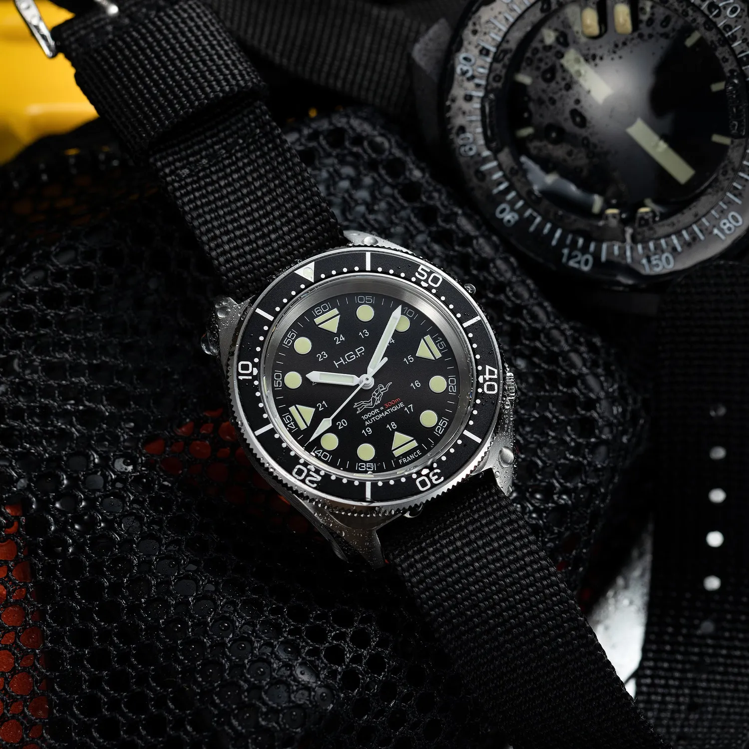 H.G.P. Diver 300M Automatic Commando orologio diver nero gomma