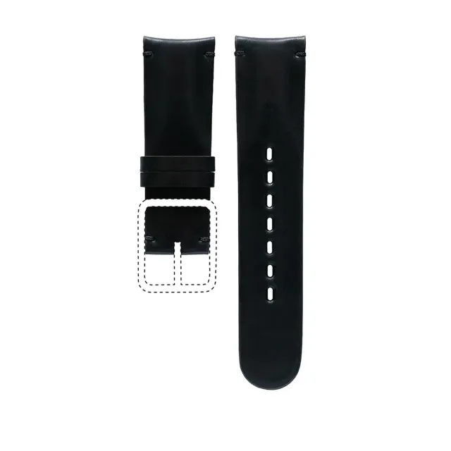 Ressence TYPE 5 cinturino pelle nero lucido 24 mm
