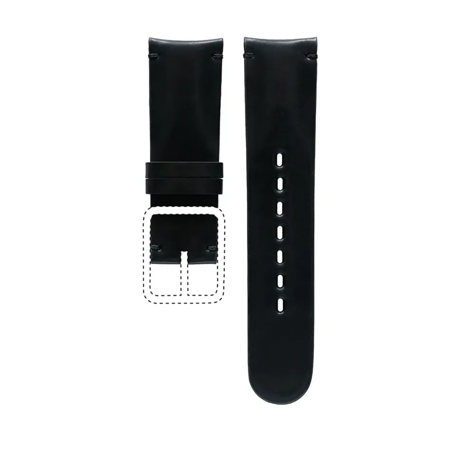 Ressence TYPE 5 cinturino pelle nero lucido 24 mm
