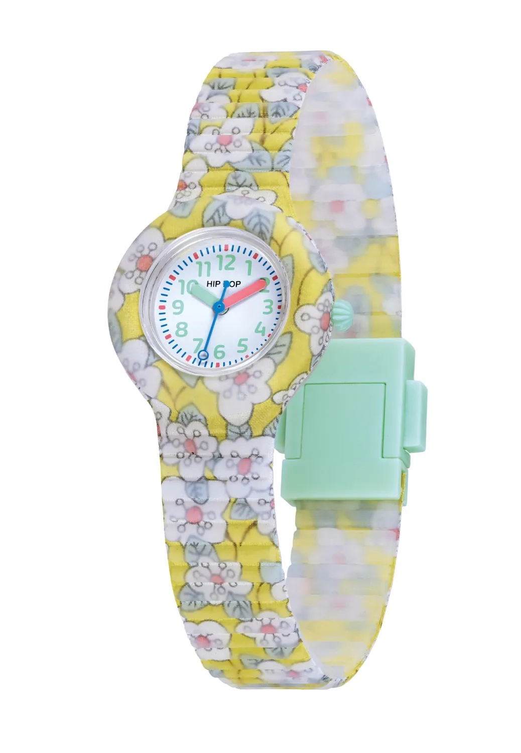Hip Hop Flower Power orologio bambina verde tessuto 28 mm