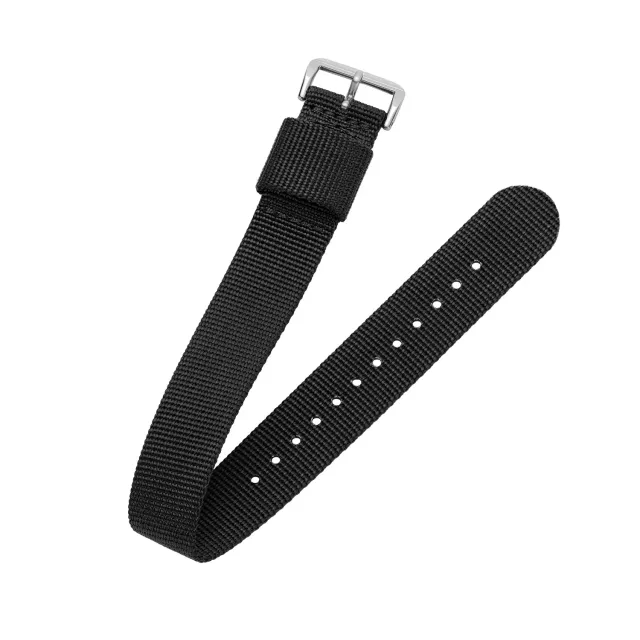 H.G.P. cinturino nylon nero 20 mm fibbia acciaio