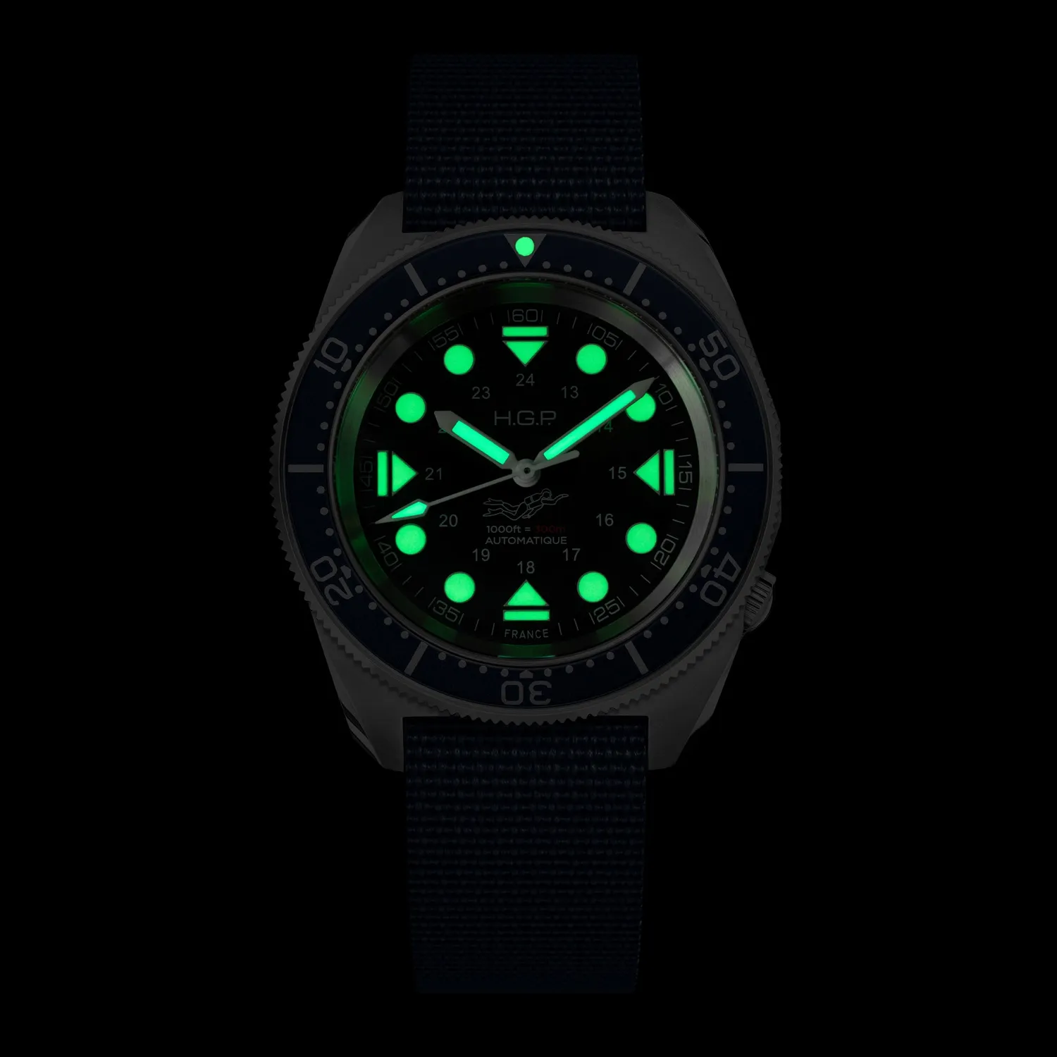H.G.P. Diver 300M Automatic Commando orologio diver blu acciaio