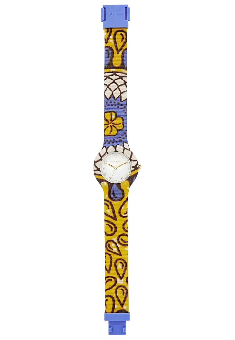 Hip Hop Wax Block orologio donna tessuto giallo lilla