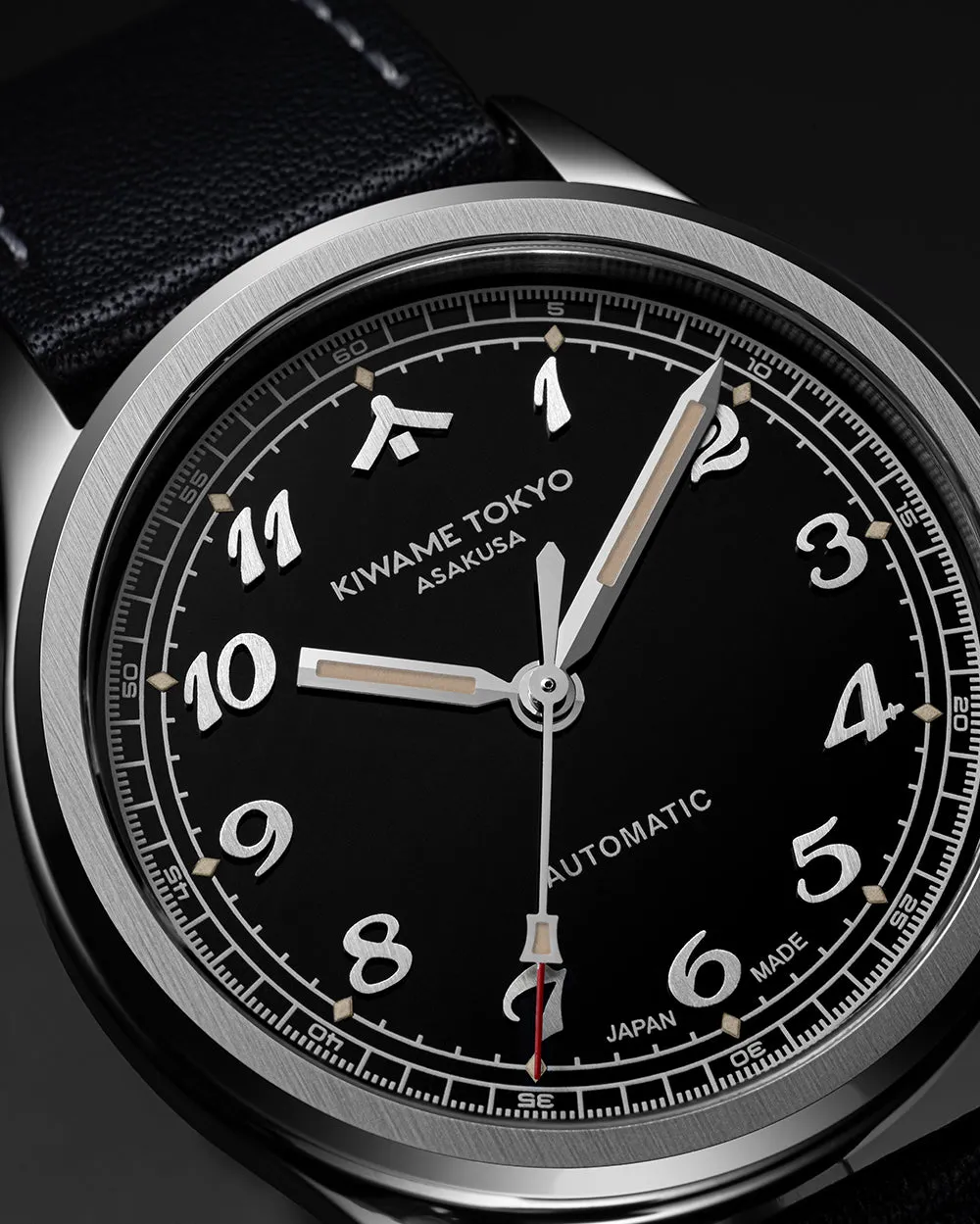 Kiwame Tokyo Mune Kurotsuki orologio nero field 38mm