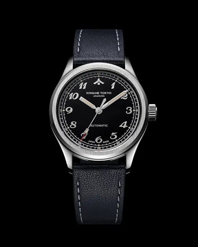 Kiwame Tokyo Mune Kurotsuki orologio nero field 38mm