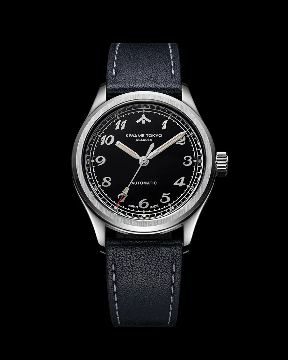 Kiwame Tokyo Mune Kurotsuki orologio nero field 38mm