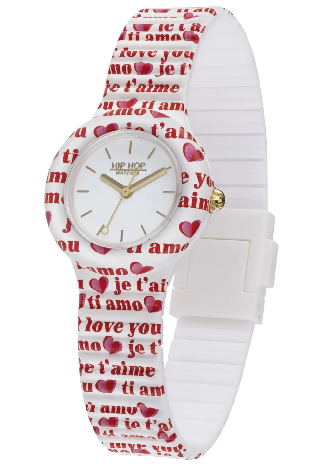 Hip Hop Solo Tempo Heart Love orologio donna bianco