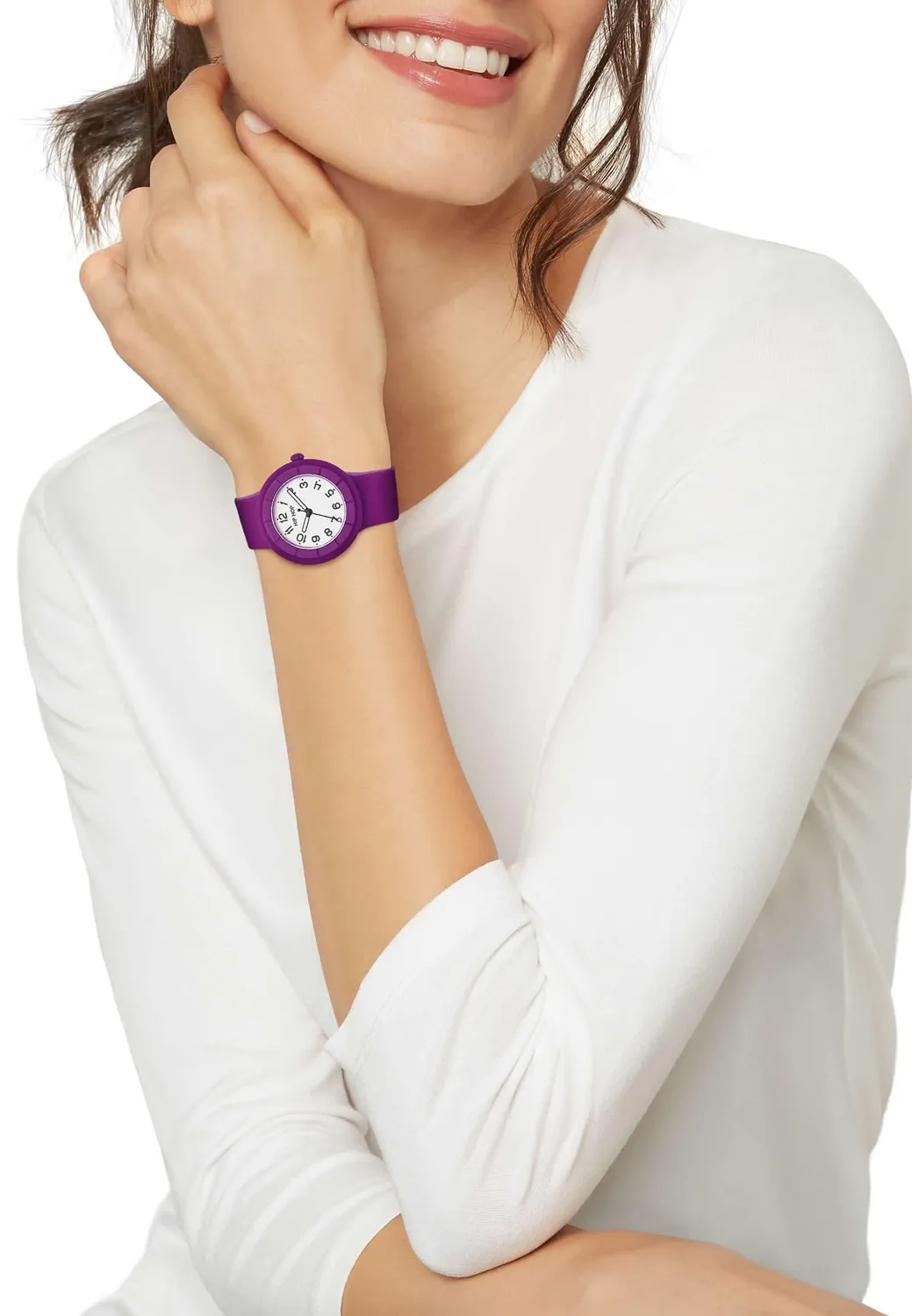 Hip Hop Hero.Dot orologio donna viola silicone 34 mm