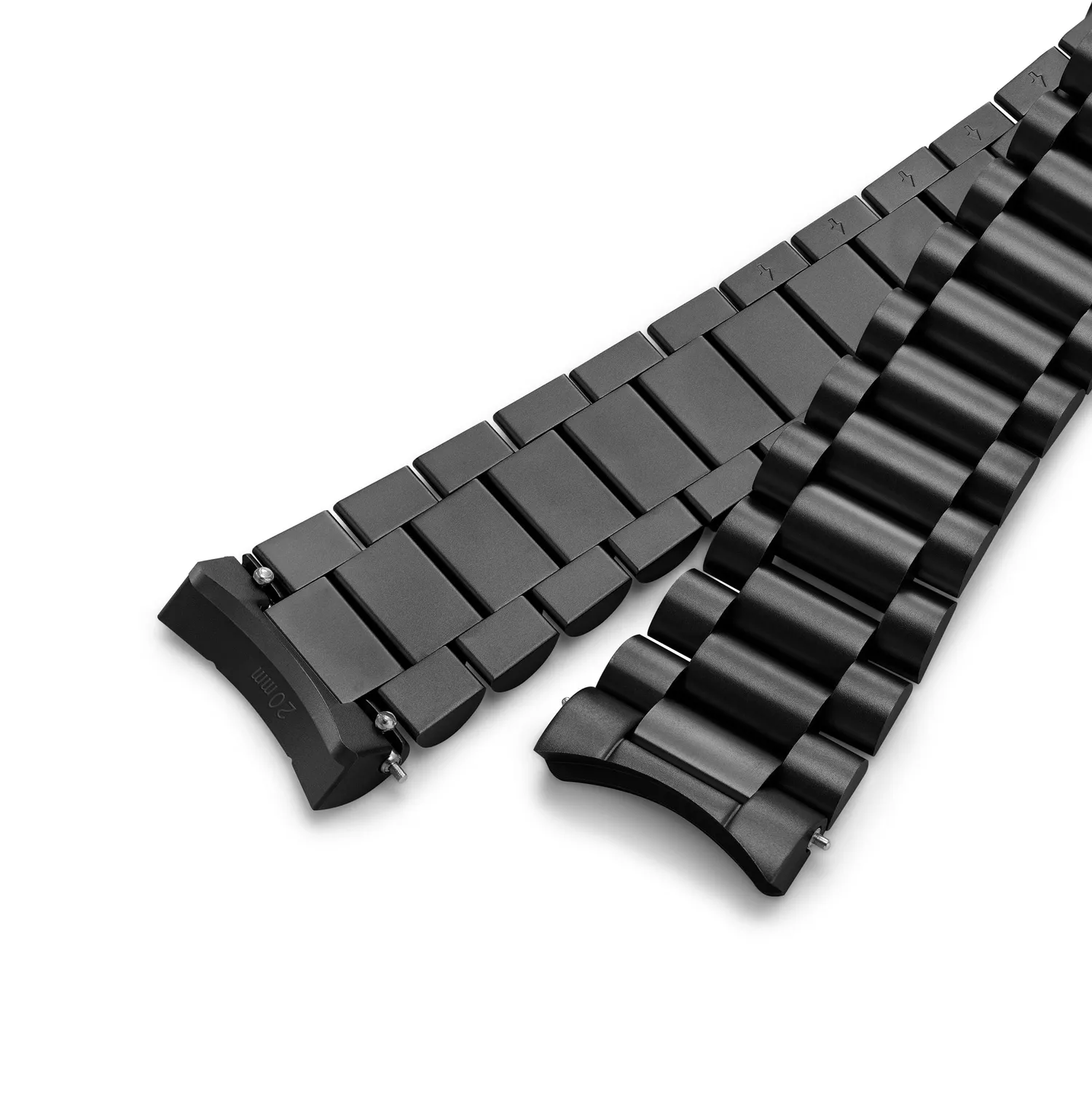 H.G.P. NSA 844 bracciale 3 maglie PVD nero 20 mm