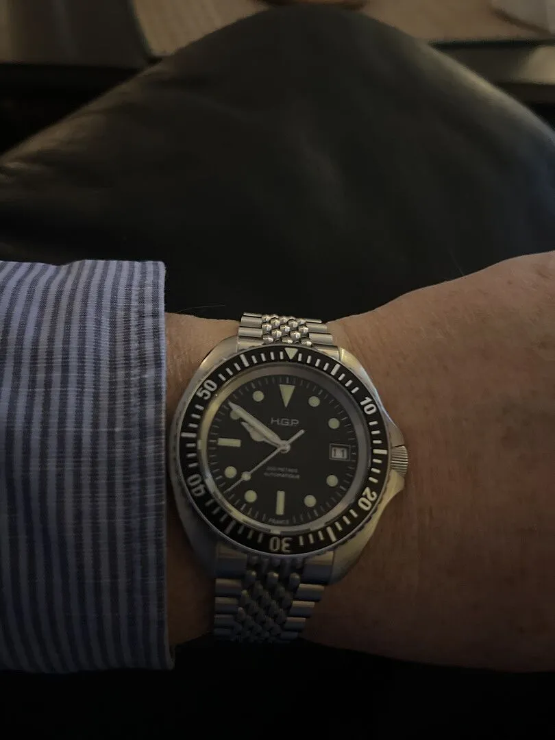 H.G.P. Diver 200M Automatic blu orologio subacqueo gomma blu