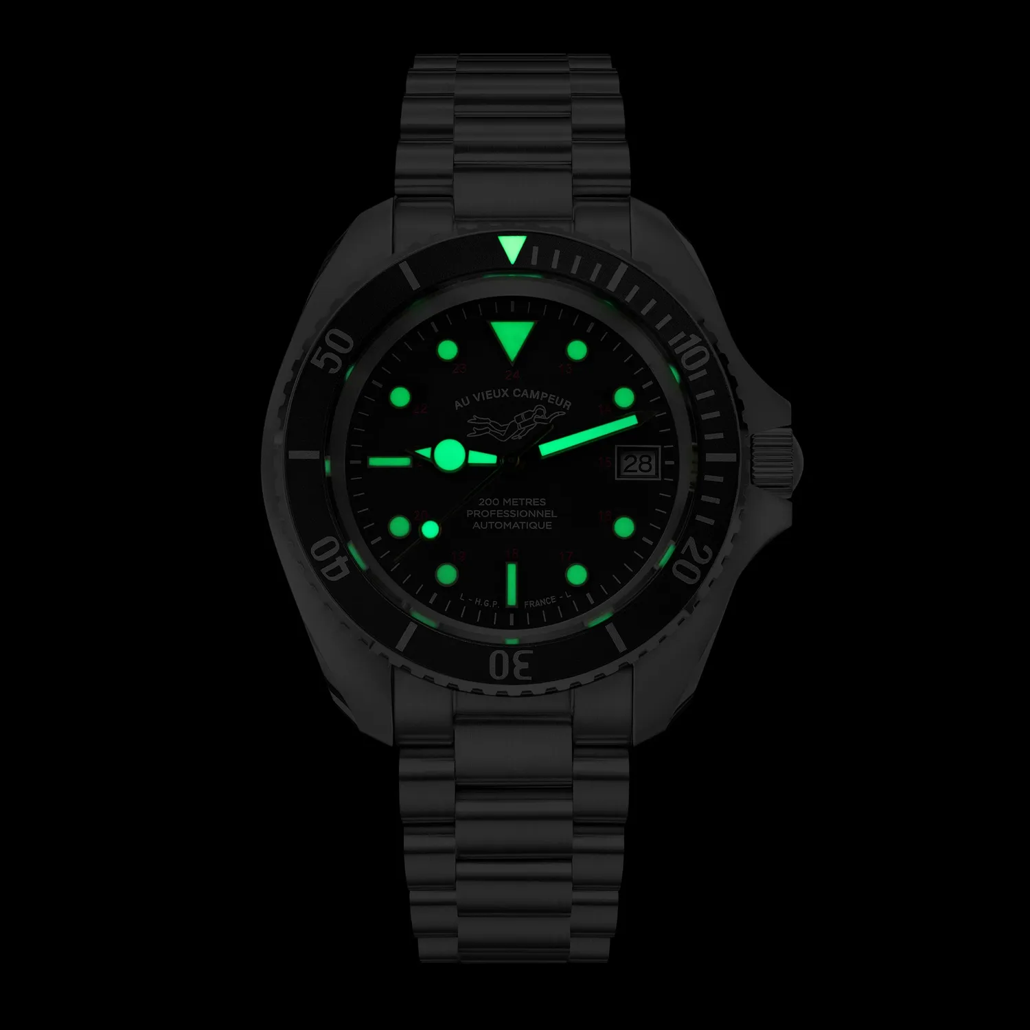 H.G.P. Diver 200M Automatic Au Vieux Campeur orologio Tropic nero