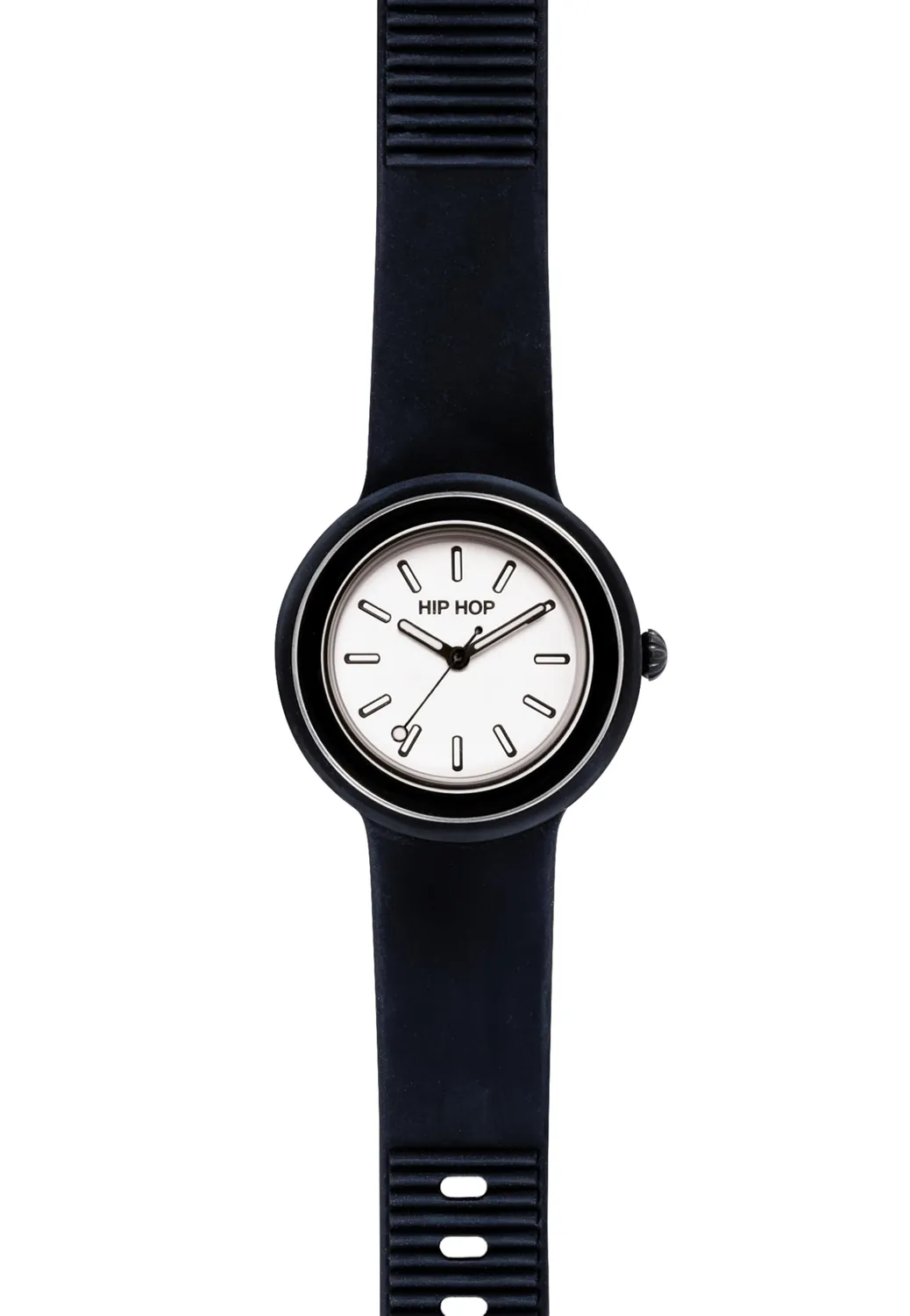 Hip Hop Hero.Dot Bezel orologio donna silicone nero 34mm