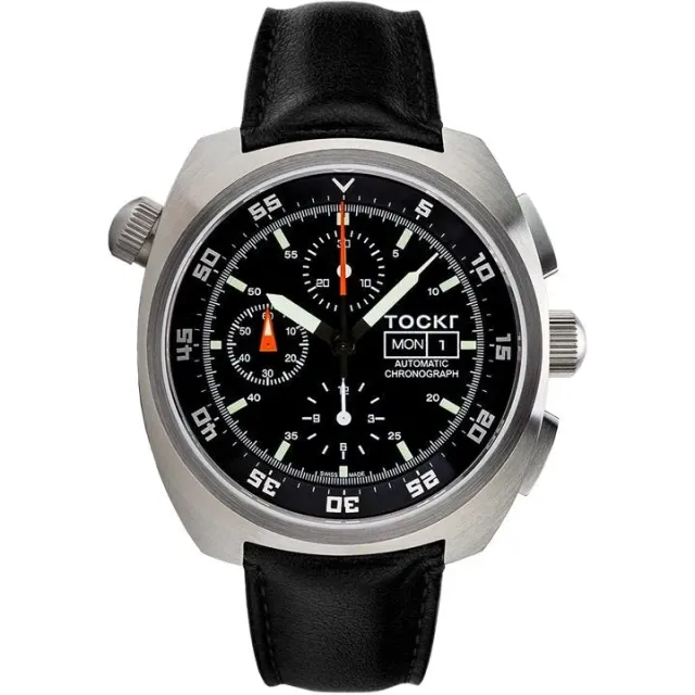 Tockr Chronograph AD1SS01.LS orologio nero pelle 45mm